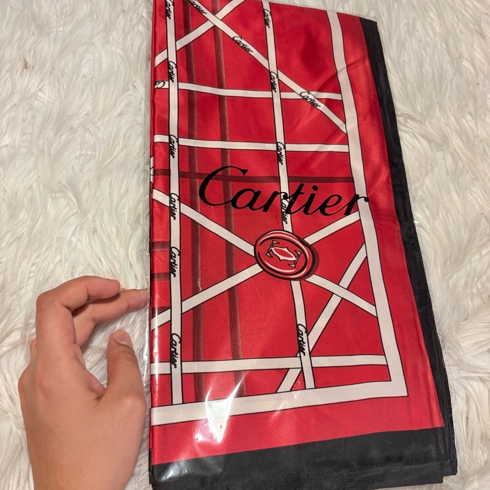 Accessories | Cartier Silky Scarf 35x35 Purple Monogram Luxury Square ...